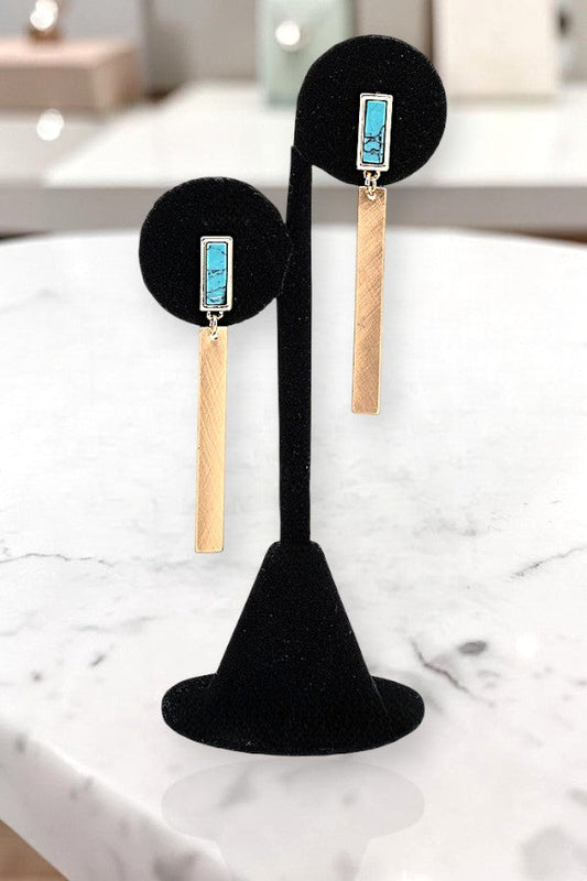 GEM BAR DROP EARRING