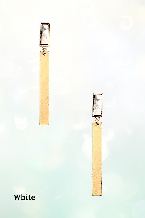 GEM BAR DROP EARRING