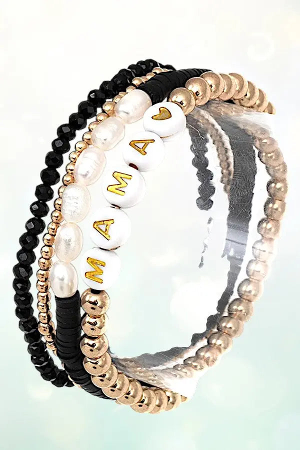 MAMA MULTI BEAD MIX STRETCH BRACELET SET&nbsp; - SweetShine c.o.c. 