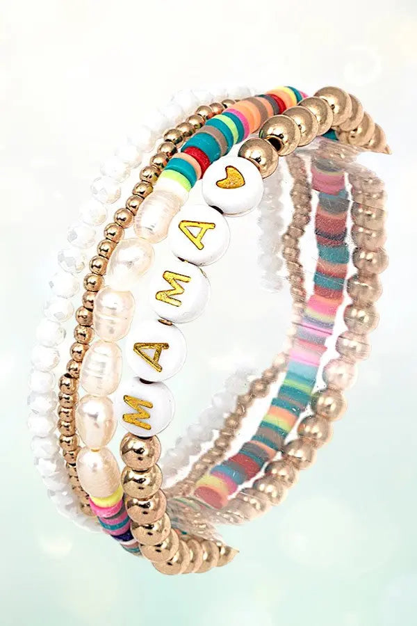 MAMA MULTI BEAD MIX STRETCH BRACELET SET&nbsp; - SweetShine c.o.c. 