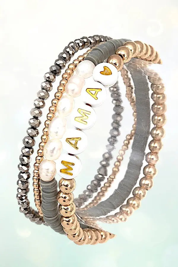 MAMA MULTI BEAD MIX STRETCH BRACELET SET&nbsp; - SweetShine c.o.c. 