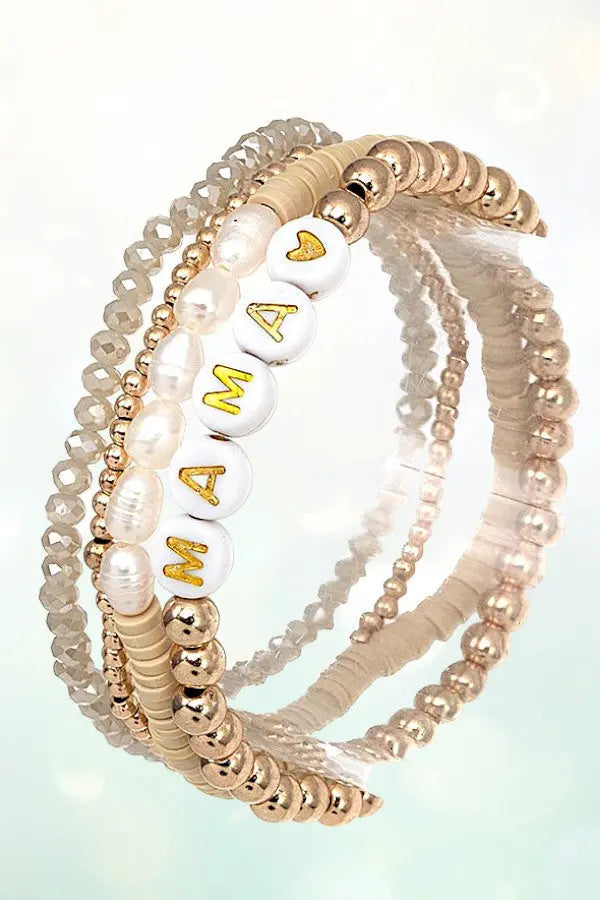 MAMA MULTI BEAD MIX STRETCH BRACELET SET&nbsp; - SweetShine c.o.c. 