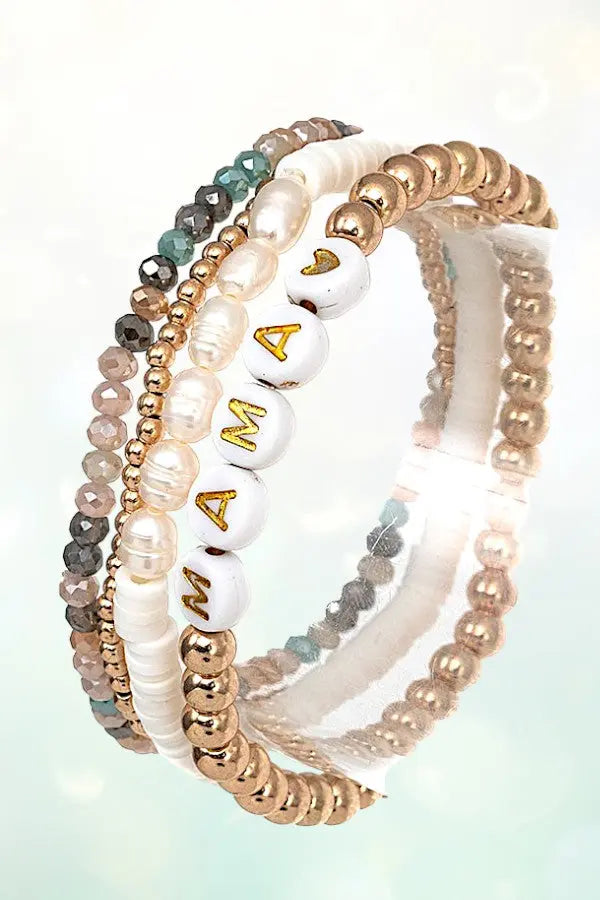 MAMA MULTI BEAD MIX STRETCH BRACELET SET&nbsp; - SweetShine c.o.c. 