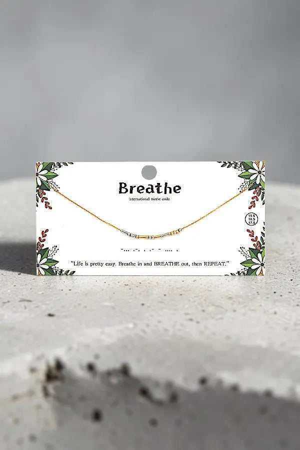 BREATHE MORSE CODE PENDANT NECKLACE AB-SS