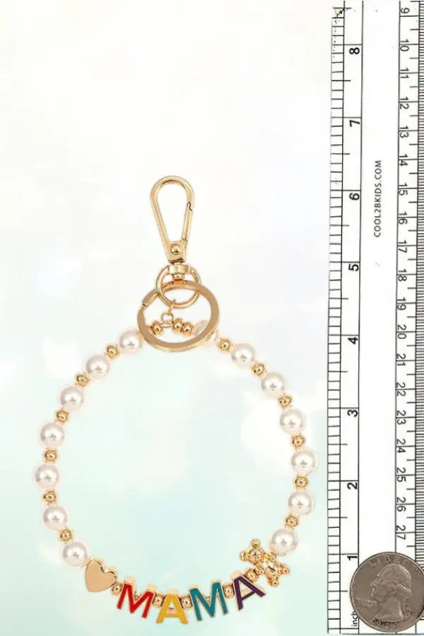 MAMA CHARM PEARL BEAD BRACELET KEYCHAIN - SweetShine c.o.c. 