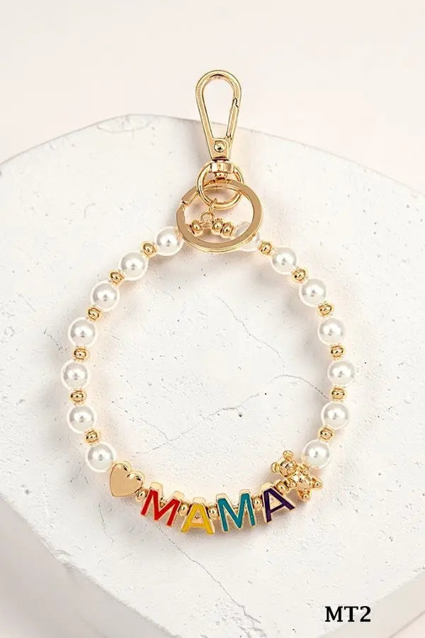 MAMA CHARM PEARL BEAD BRACELET KEYCHAIN - SweetShine c.o.c. 