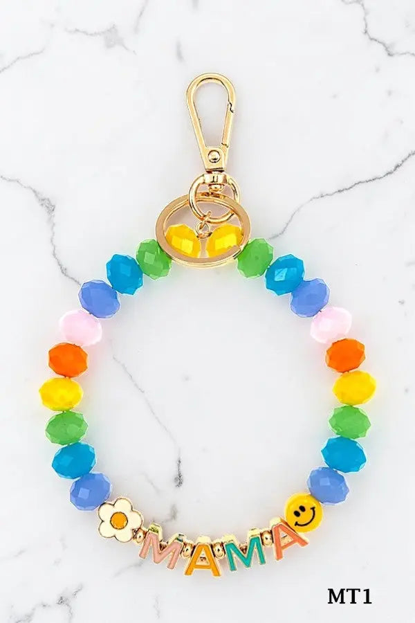 FACETED GLASS BEAD MAMA BRACELET/KEYCHAIN - SweetShine c.o.c. 