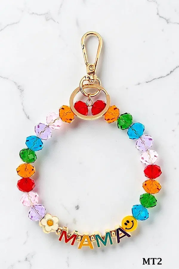 FACETED GLASS BEAD MAMA BRACELET/KEYCHAIN - SweetShine c.o.c. 