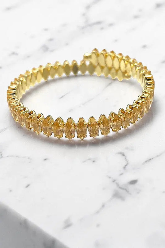 MARQUISE CRYSTAL GEM LINK FLEX BRACELET - SweetShine c.o.c. 