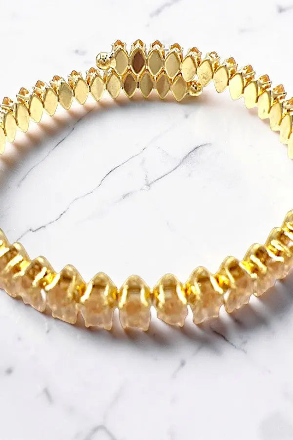MARQUISE CRYSTAL GEM LINK FLEX BRACELET - SweetShine c.o.c. 