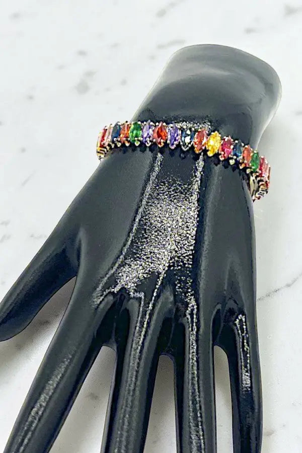 MARQUISE CRYSTAL GEM LINK FLEX BRACELET - SweetShine c.o.c. 