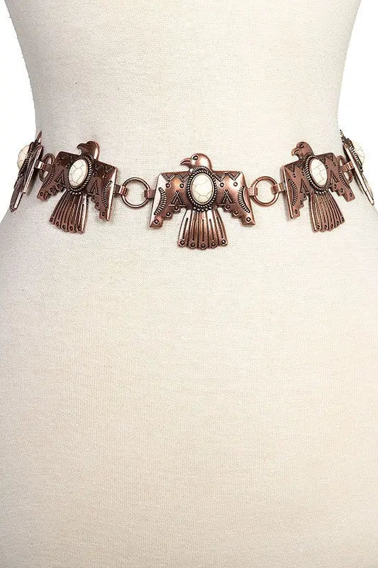 Etched Thunderbird Link Chain Belt - SweetShine c.o.c. 