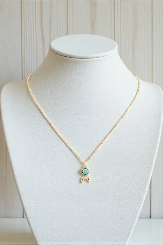 GEM CRESCENT MOON PENDANT NECKLACE LACE CHOCKER SET - SweetShine c.o.c. 