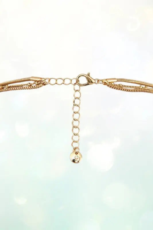 THREE DIFFERENT CHAINS LAYERED SHORT NECKLACE - SweetShine c.o.c. 