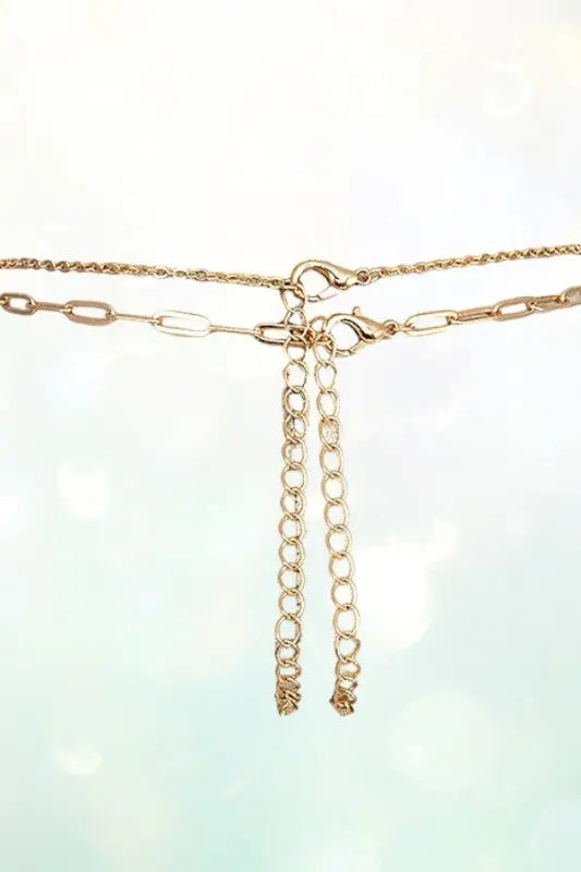 GEM CROSS PENDANT CHAIN LAYERED NECKLACE SET - SweetShine c.o.c. 
