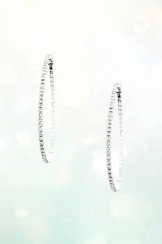 RHINESTONE PAVE LARGE TEARDROP FLEX HOOP EARRING - SweetShine c.o.c. 
