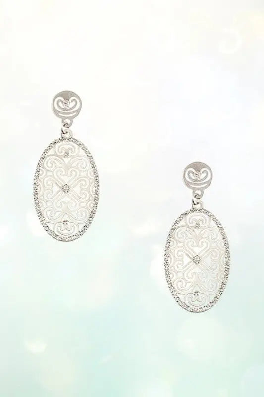 OVAL FILIIGREE DANGLE ROUND FILIGREE POST EARRING - SweetShine c.o.c. 