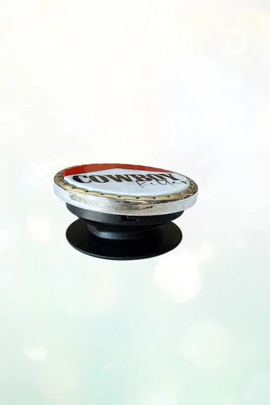 WESTERN VINTAGE ROUND COWBOY KILLER FRAMED BUTTON POP-UP PHONE GRIP - SweetShine c.o.c. 