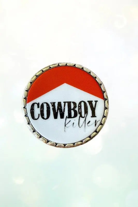 WESTERN VINTAGE ROUND COWBOY KILLER FRAMED BUTTON POP-UP PHONE GRIP - SweetShine c.o.c. 