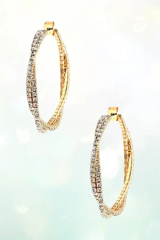 RHINESTONE PAVE TWIST HOOP EARRING - SweetShine c.o.c. 