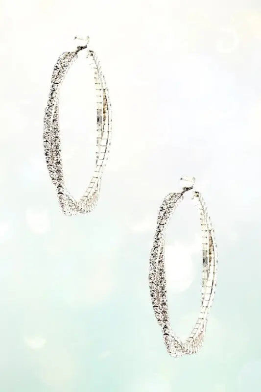RHINESTONE PAVE TWIST HOOP EARRING - SweetShine c.o.c. 