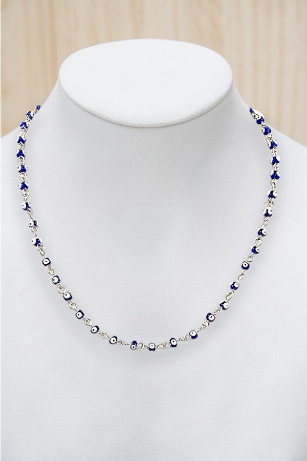 EVIL EYE BEAD LINK COLLAR NECKLACE