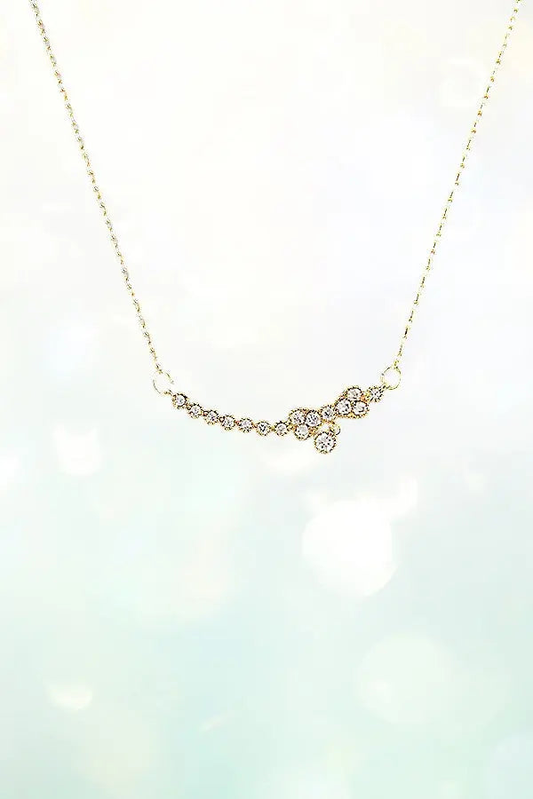CZ GEMSTONE PAVE BOW PENDANT NECKLACE - SweetShine c.o.c. 
