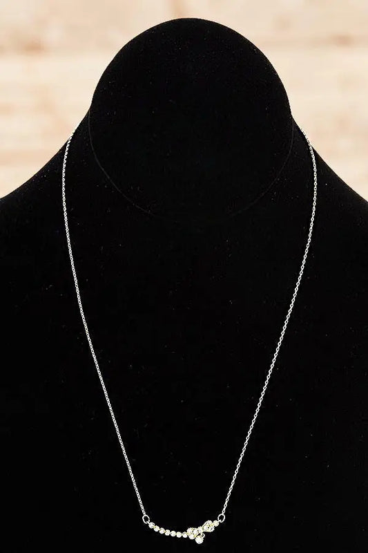 CZ GEMSTONE PAVE BOW PENDANT NECKLACE - SweetShine c.o.c. 