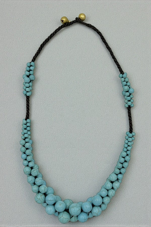 Clsuter Gemstone Bib Necklace
