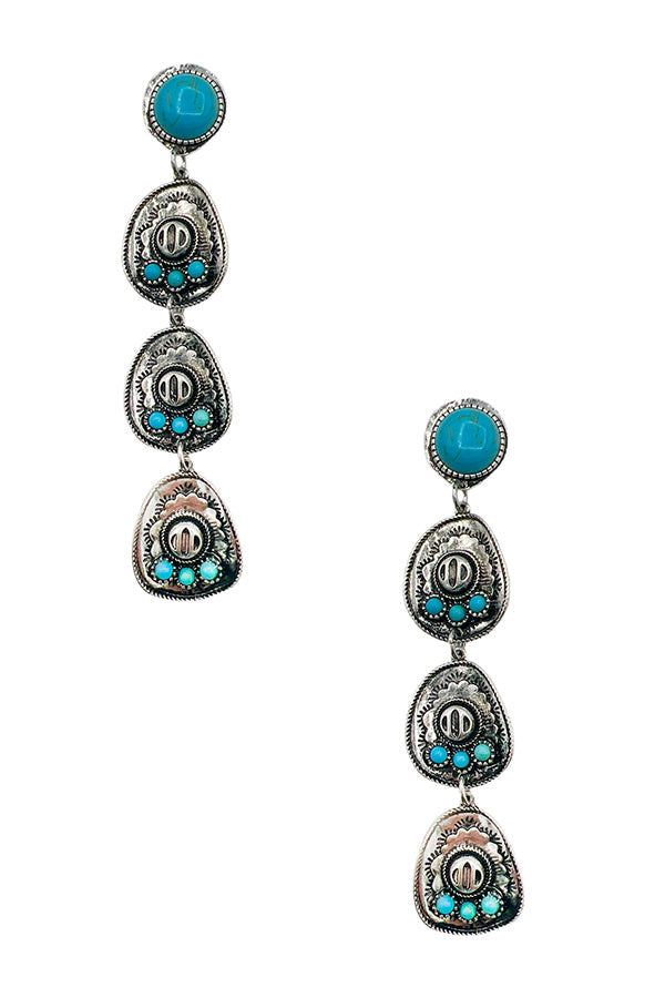 3pc Cowboy Hat Link Dangle Earring