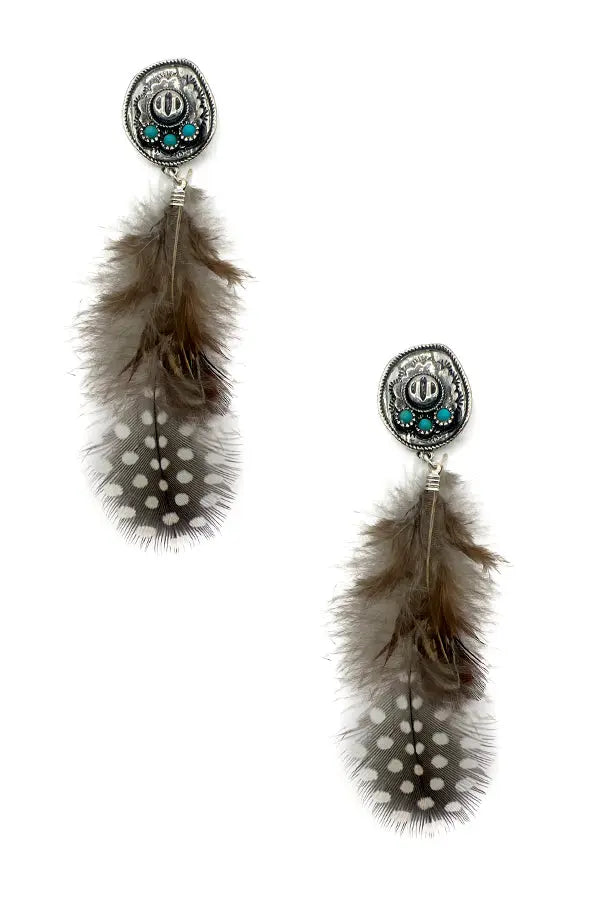 Cowboy Hat Feather Dangle Earring - SweetShine c.o.c. 