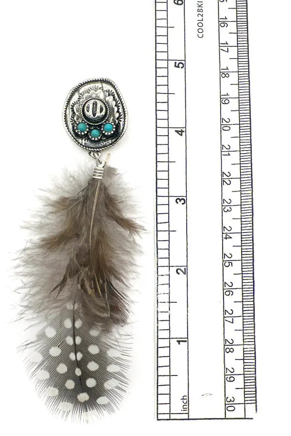 Cowboy Hat Feather Dangle Earring - SweetShine c.o.c. 