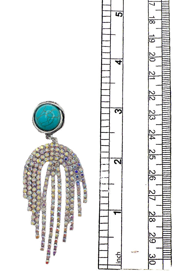 Crystal Fringe Gemstone Dangle Earring
