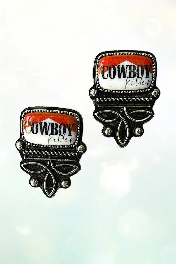 WESTERN VINTAGE LOOK COWBOY KILLER BOOT STITCH POST EARRING - SweetShine c.o.c. 