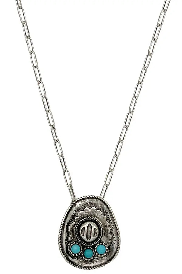 Cowboy Hat Gem Accent Pendant Necklace - SweetShine c.o.c. 
