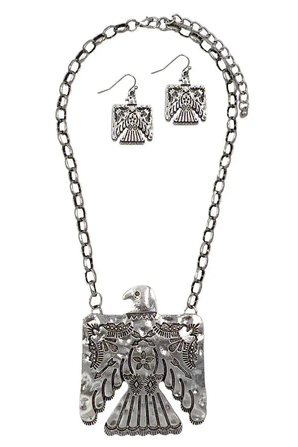 Thunderbird Etched Choker Necklace Set - SweetShine c.o.c. 