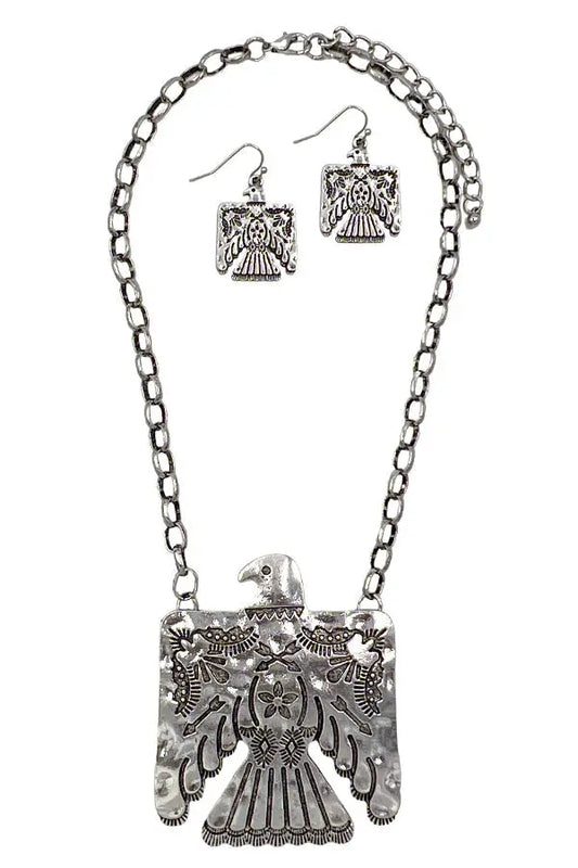 Thunderbird Etched Choker Necklace Set - SweetShine c.o.c. 