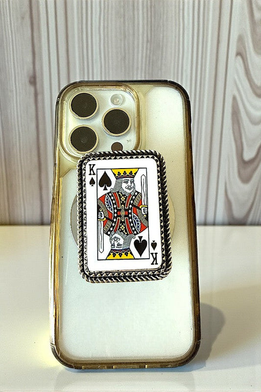 SPADE KING FRAMED PLAYING CARD POP-UP PHONE GRIP