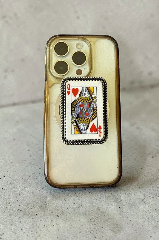 QUEEN OF HEART FRAMED PLAYING CARD POP-UP PHONE GRIP - SweetShine c.o.c. 