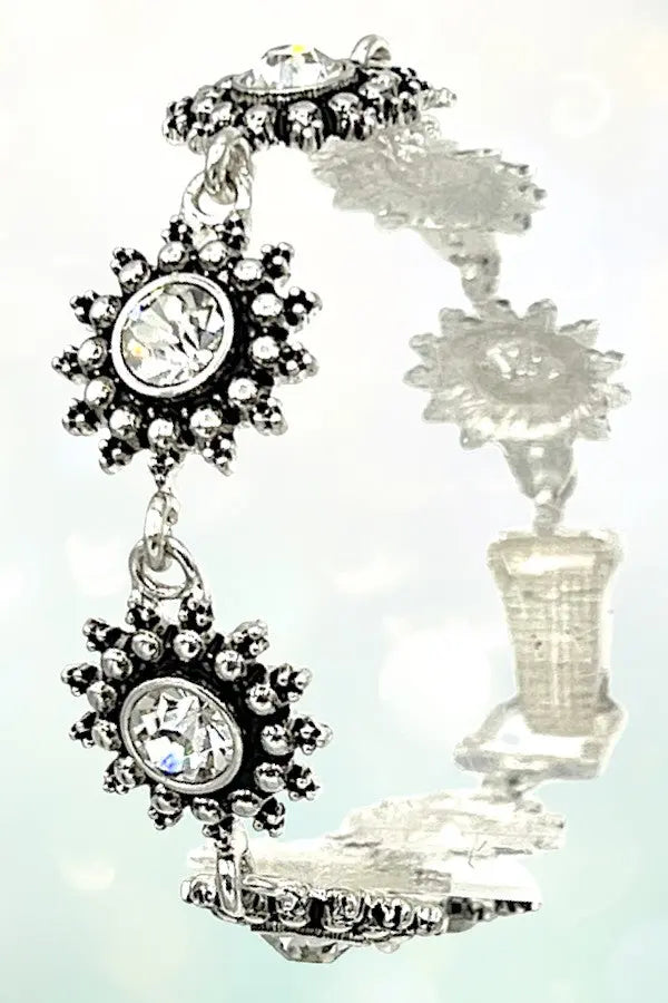 FLORAL GEMSTONE LINK CHAIN BRACELET - SweetShine c.o.c. 