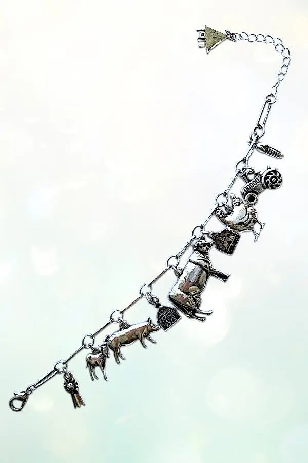 WESTERN FARM ANIMALS CHARMS DANGLE CHAIN BRACELET - SweetShine c.o.c. 