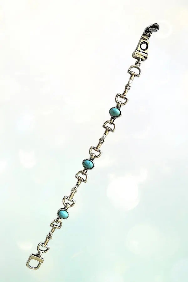 WESTERN TQ GEM SNAFFLE BIT LINK BRACELET - SweetShine c.o.c. 