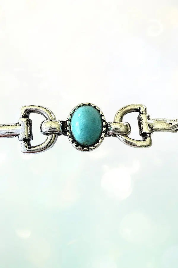 WESTERN TQ GEM SNAFFLE BIT LINK BRACELET - SweetShine c.o.c. 