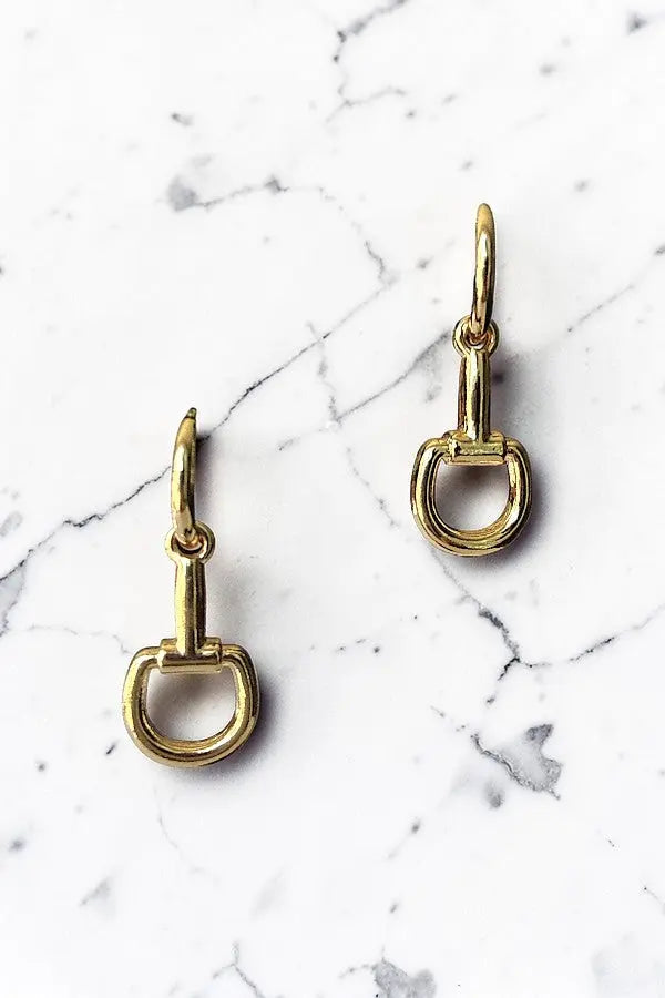 WESTERN SNAFFLE BIT DANGLE SMALL HOOP EARRING - SweetShine c.o.c. 