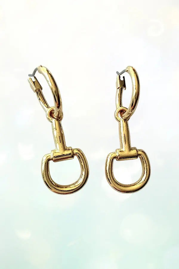 WESTERN SNAFFLE BIT DANGLE SMALL HOOP EARRING - SweetShine c.o.c. 