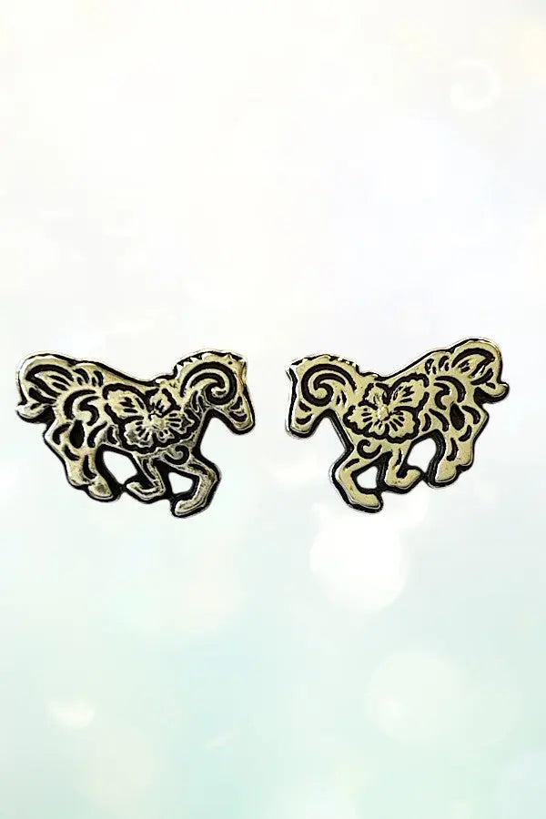 WESTERN ETCHED FARM ANIMAL 3 PAIR STUD EARRING SET - SweetShine c.o.c. 