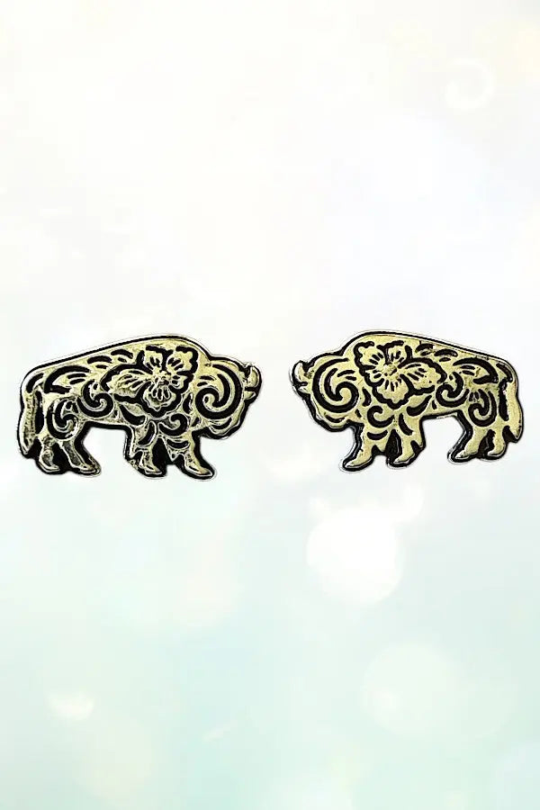 WESTERN ETCHED FARM ANIMAL 3 PAIR STUD EARRING SET - SweetShine c.o.c. 