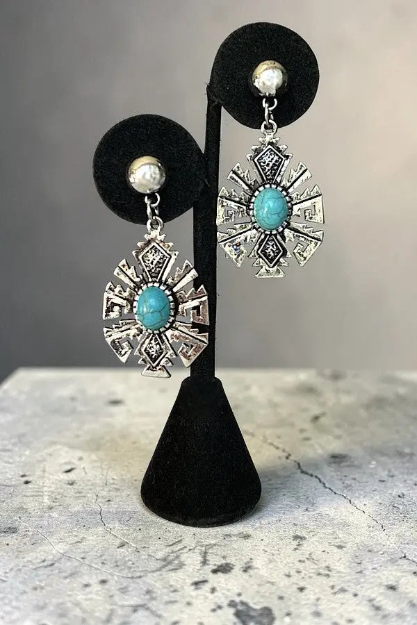 TQ ACCENT TRIBAL CONCHO DANGLE EARRING - SweetShine c.o.c. 