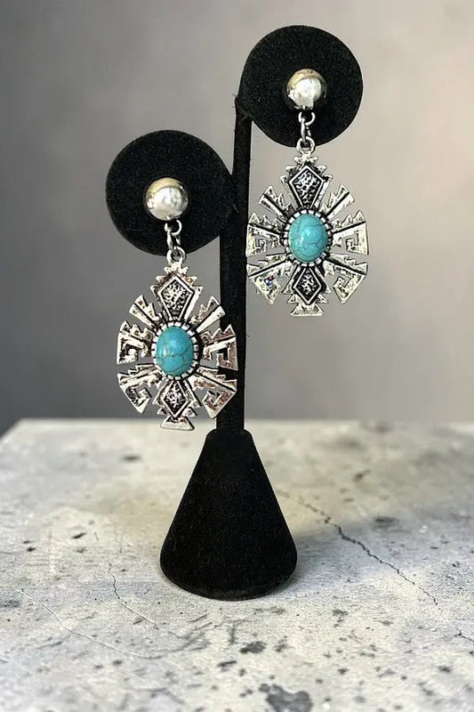 TQ ACCENT TRIBAL CONCHO DANGLE EARRING - SweetShine c.o.c. 