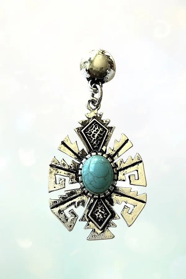 TQ ACCENT TRIBAL CONCHO DANGLE EARRING - SweetShine c.o.c. 